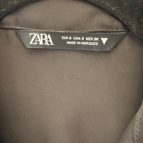 Zara Satin Effect Black Long Sleeve Mini dress Size Small - Picture 7 of 7